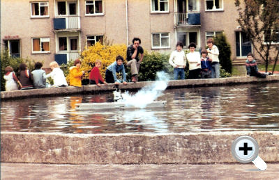 Pyrotechnics display from a visiting ship